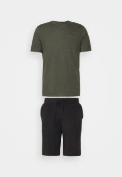 Pier One Nachtwäsche Set - Black/khaki -Pier One 4344377384bd49f0bb9aec4cd044c479