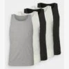 Pier One 5 PACK - Unterhemd/-shirt - 802 - Black_102 - Grey_001 - White -Pier One 46f8a04670f84f6ca6219bf7d3fe27a4