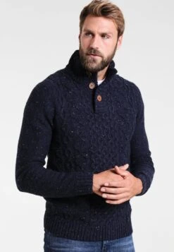 Pier One Strickpullover - Mottled Dark Blue