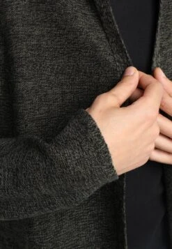 Pier One Strickjacke - Black/olive -Pier One 77cc56baa8d64ff08fd27eaa2cfca327