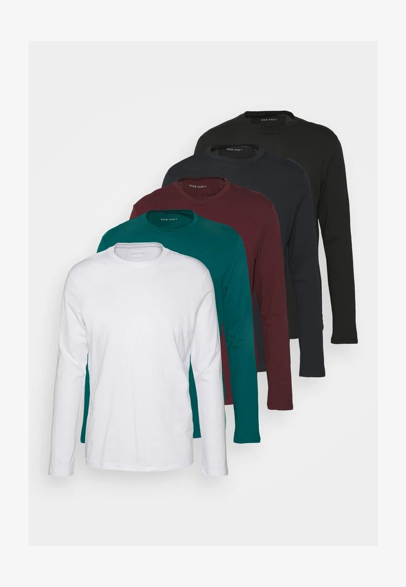Pier One 5 PACK - Langarmshirt - White/dark Blue/black 8 Pier One 5 PACK - Langarmshirt - White/dark Blue/black – Bild 6