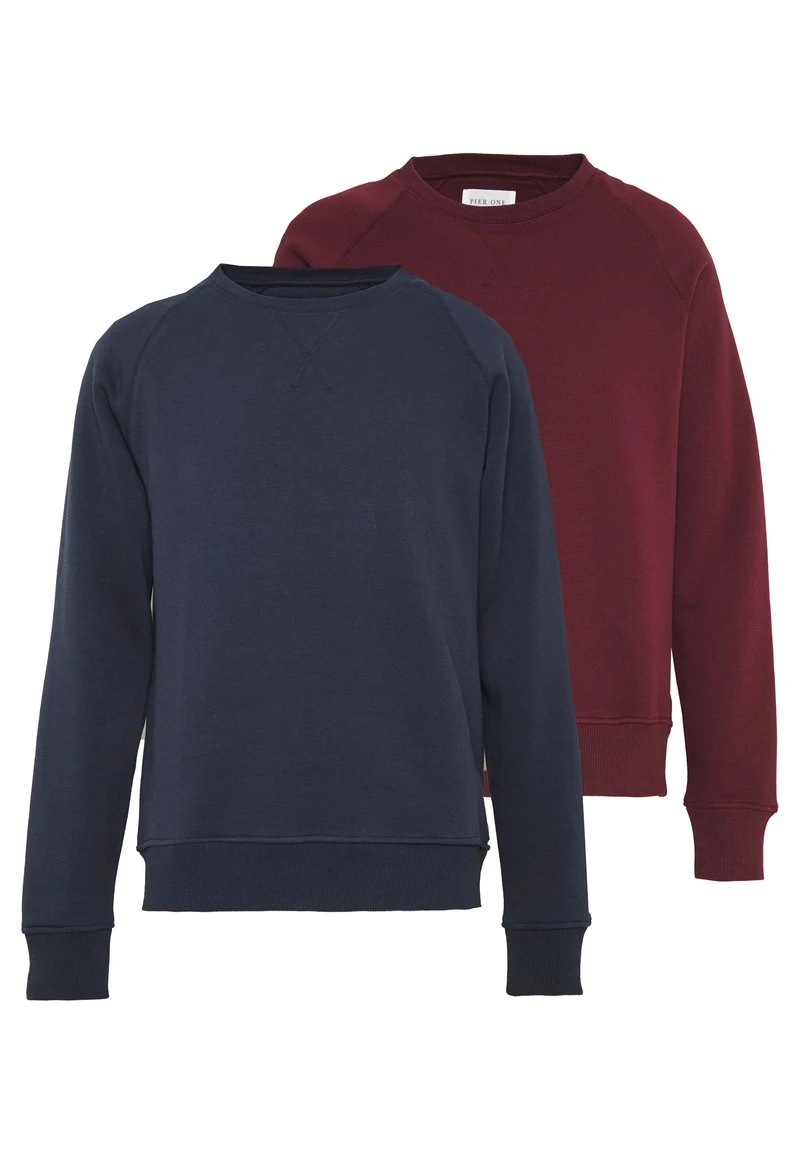 Pier One 2 PACK - Sweatshirt - Dark Blue/bordeaux 3 Pier One 2 PACK - Sweatshirt - Dark Blue/bordeaux